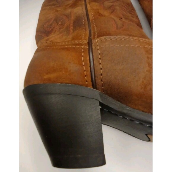 Laredo Women's Sz 7.5 Brown Sueded Leather Cowgirl Western Boots 2.5" Heel EUC - Picture 10 of 16